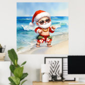 Weihnachten am Strand im Juli Poster (Heimbüro)