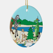 Weihnachten am Strand Keramik Ornament (Rechts)