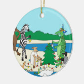 Weihnachten am Strand Keramik Ornament (Links)