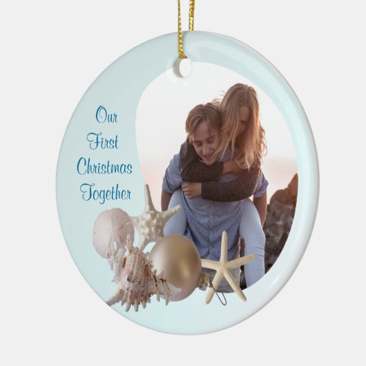 Weihnachten am Strand Keramikornament (Links)