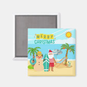 Weihnachten am Strand Magnet (Vorderseite/Rückseite)