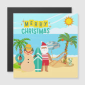 Weihnachten am Strand Magnetkarte (Vorne/Hinten)