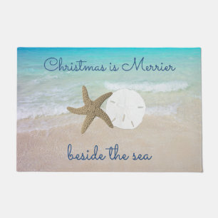 Weihnachten am Strand Merrier an der Sea Door Mat Fußmatte