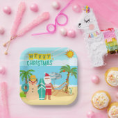 Weihnachten am Strand Pappteller (Party)