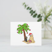 Weihnachten am Strand Postkarte (Stehend Vorderseite)