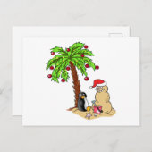 Weihnachten am Strand Postkarte (Vorne/Hinten)