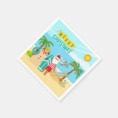 Weihnachten am Strand Serviette (Ecke)