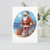 Weihnachten am Strand Sommerferien Weihnachten Dankeskarte (Stehend Vorderseite)