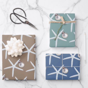 Weihnachten am Strand von Starfish und Ornament Geschenkpapier Set