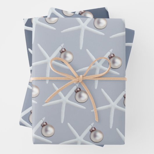 Weihnachten am Strand von Starfish und Ornament Geschenkpapier Set (Beispiel)