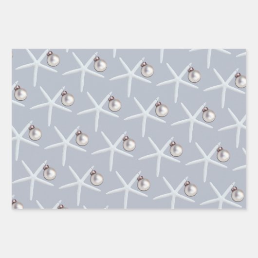 Weihnachten am Strand von Starfish und Ornament Geschenkpapier Set (Vorderseite)