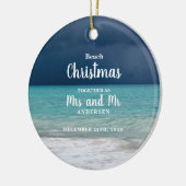 Weihnachten am Strand zusammen mit Frau Mr. Family Keramik Ornament (Links)