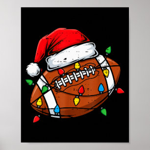 Weihnachten American Football Santa Lustiges Xmas Poster