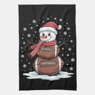 Weihnachten American Football Schneemann Xmas Spor Geschirrtuch