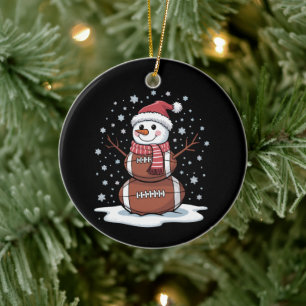 Weihnachten American Football Schneemann Xmas Spor Keramik Ornament