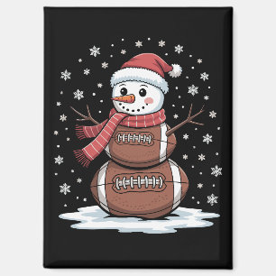 Weihnachten American Football Schneemann Xmas Spor Magnet
