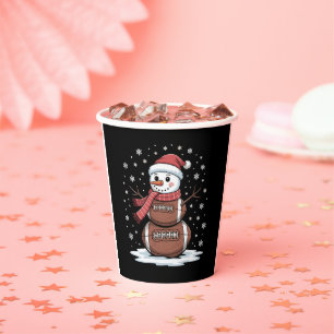 Weihnachten American Football Schneemann Xmas Spor Pappbecher