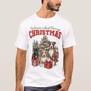 Weihnachten American Pit Bull Terrier Familie Feie T-Shirt