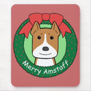 Weihnachten amerikanischen Staffordshires Terrier Mousepad