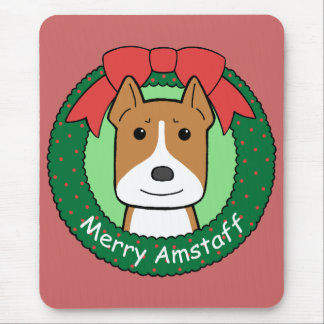 Weihnachten amerikanischen Staffordshires Terrier Mousepad