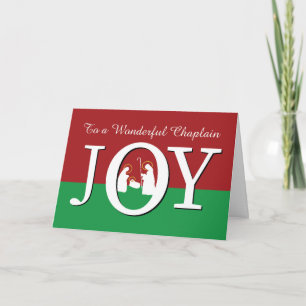 Weihnachten an Chaplain JOY auf Rot und Grün Karte