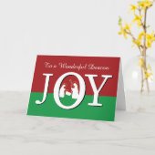 Weihnachten an Deacon JOY on Red and Green Karte (Gelbe Blume)
