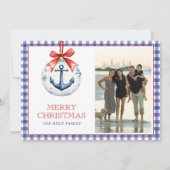 Weihnachten an der Küste Anchor Ornament Gingham F (Vorderseite)