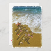 Weihnachten an der Küste aufgewaschen Einladung (Vorne/Hinten)