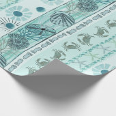 Weihnachten an der Küste Bohemisch Seashells Geschenkpapier (Ecke)