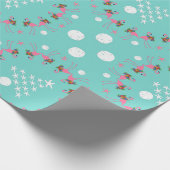Weihnachten an der Küste Flamingo an der Küste Geschenkpapier (Ecke)