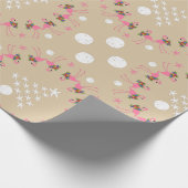 Weihnachten an der Küste Flamingo an der Küste Geschenkpapier (Ecke)