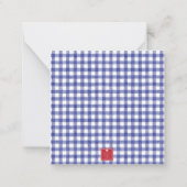 Weihnachten an der Küste Gingham Anchor Ornament Mitteilungskarte (Rückseite)