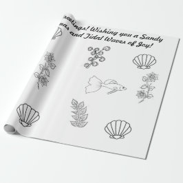 Weihnachten an der Küste Grüße mit Flora und Fauna Geschenkpapier