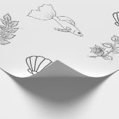 Weihnachten an der Küste Grüße mit Flora und Fauna Geschenkpapier (Ecke)