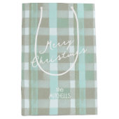 Weihnachten an der Küste Kariertes Muster#2 ID1009 Mittlere Geschenktüte (Vorderseite)