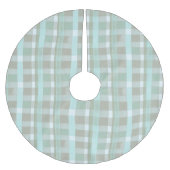 Weihnachten an der Küste Kariertes Muster#2 ID1009 Polyester Weihnachtsbaumdecke (Vorderseite)