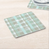 Weihnachten an der Küste Kariertes Muster#2 ID1009 Rechteckiger Pappuntersetzer (angewinkelt)