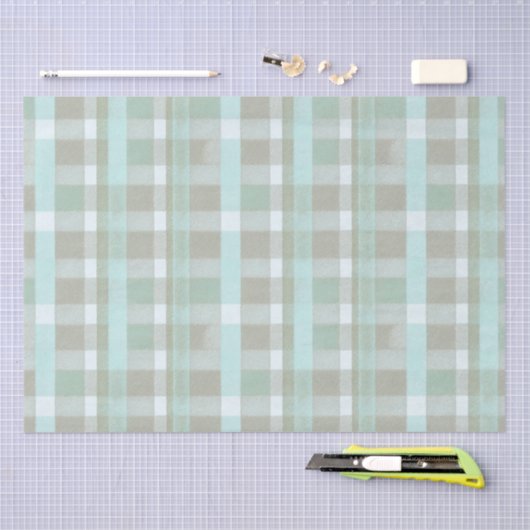 Weihnachten an der Küste Kariertes Muster#2 ID1009 Seidenpapier (Handwerk)