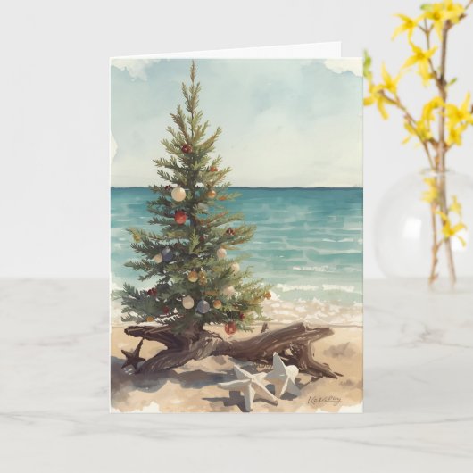 Weihnachten an der Küste Karte (Gelbe Blume)