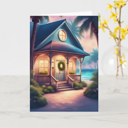 Weihnachten an der Küste Karte (Gelbe Blume)