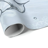 Weihnachten an der Küste Lebewesen Blau Geschenkpapier (Rolleneckpunkt)