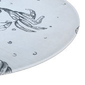 Weihnachten an der Küste Lebewesen Blau Schneidebrett (Ecke)