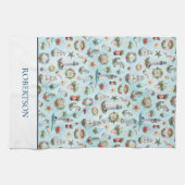 Weihnachten an der Küste Nautical Personalisiert Geschirrtuch (Horizontal)