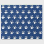 Weihnachten an der Küste Navy Blue Starfish Sand D Geschenkpapier (Flach)