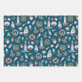 Weihnachten an der Küste Schöne Muster Geschenkpapier Set (Vorderseite 2)