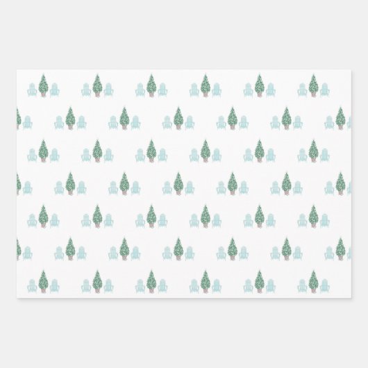 Weihnachten an der Küste Seashell Tree Adirondack Geschenkpapier Set (Vorderseite)