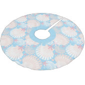 Weihnachten an der Küste - Seashell und Starfish Polyester Weihnachtsbaumdecke (Schrägansicht)