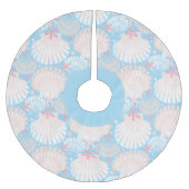 Weihnachten an der Küste - Seashell und Starfish Polyester Weihnachtsbaumdecke (Vorderseite)