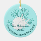 Weihnachten an der Küste Starfish Neue Zuhause Keramik Ornament (Hinten)