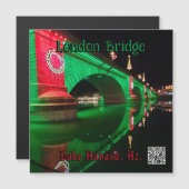 Weihnachten an der London Bridge, Lake Havasu, Az. Magnetkarte (Vorne/Hinten)